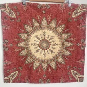 Set of 2 Pottery Barn Red Mandala Throw Pillow Covers 24”